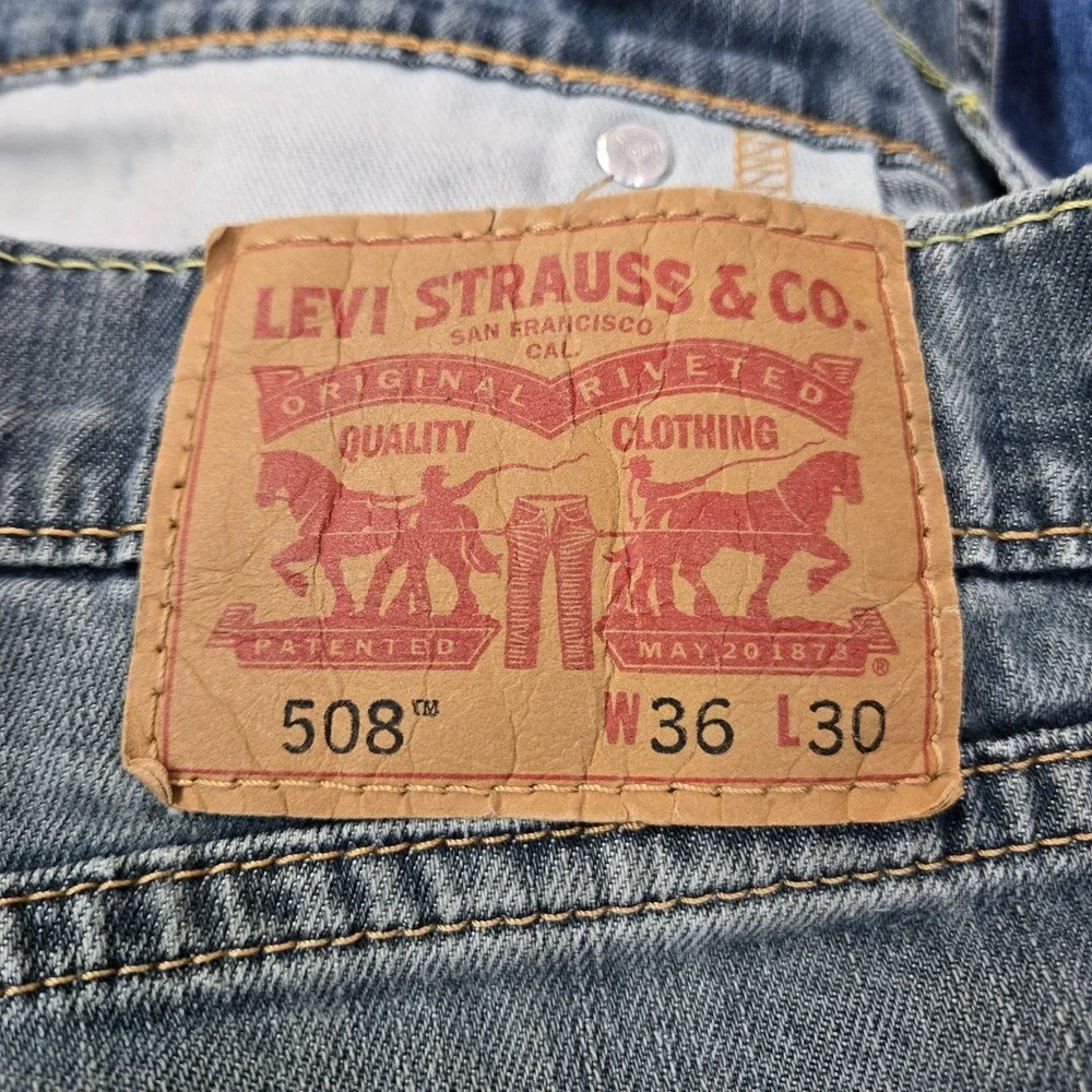 Levi's 508 Men Jeans 36X30 Blue Denim Regular Taper Fit 28